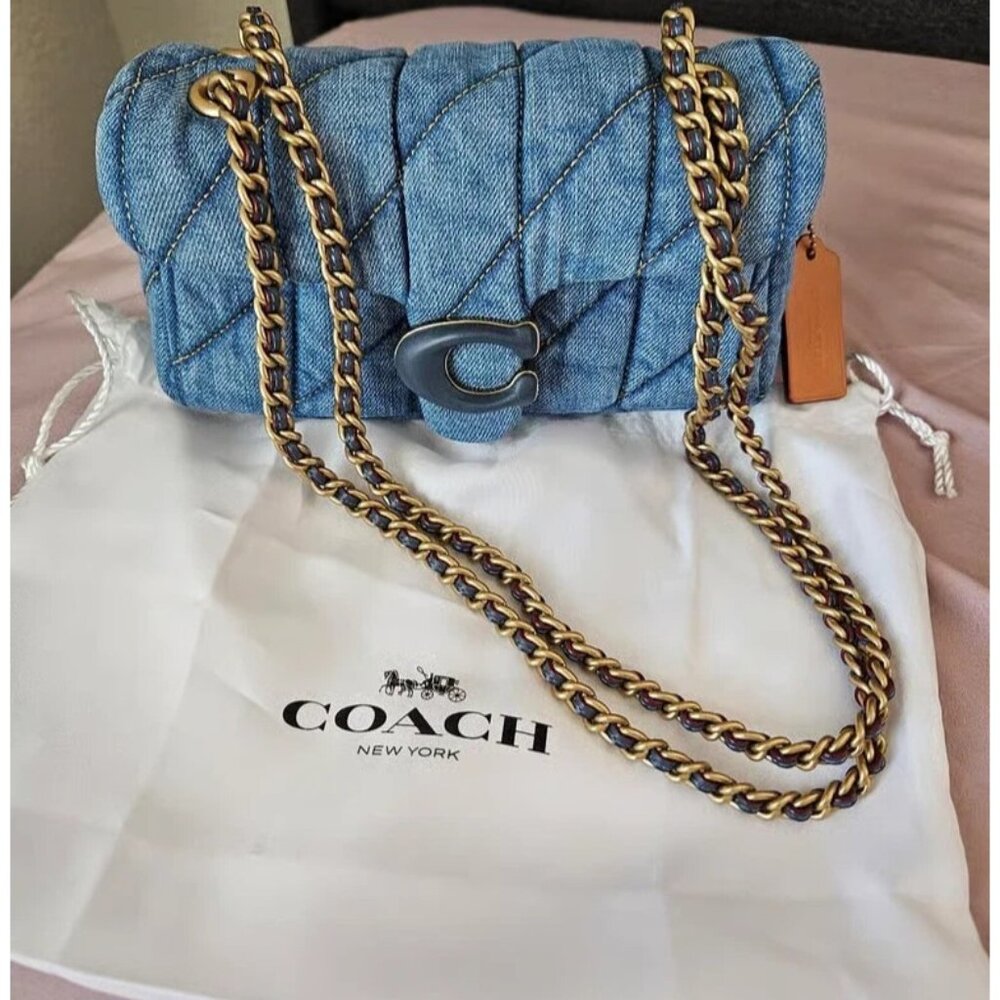 Coach Tabby 20 Blue Quilted Crossbody Bag